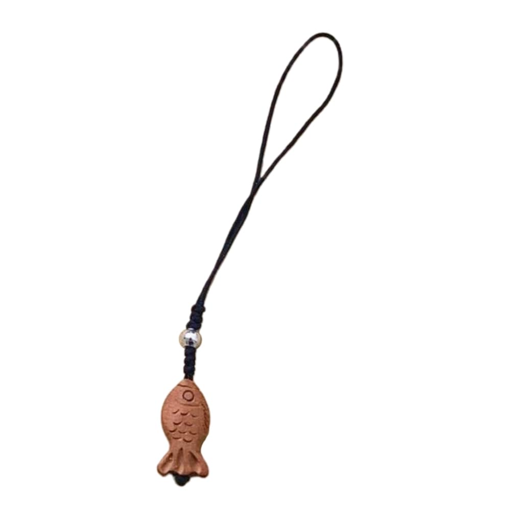 Xinsheinelry Fish Shaped Wood Keychain Engraved Wood Fish Pendant Keyrings Charm Rings for Phones