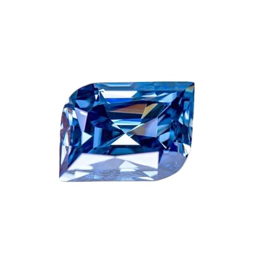 Pierre de moissanite bleu royal en taille feuille pour bijoux de luxe