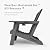 Kingdura Foldable Adirondack Chair, Portable HDPE All Weather Resistant Outdoor Patio Chair, Wooden Textured with Cup Holder, 380LBS Capacity for Poolside, Backyard, Deck, Fire Pit (Grey)