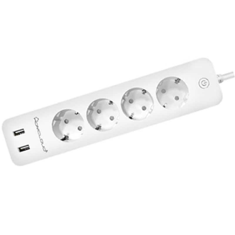 Regleta Wi-Fi 16A 4 Schuko + 2USB Control Power SP. Schuko