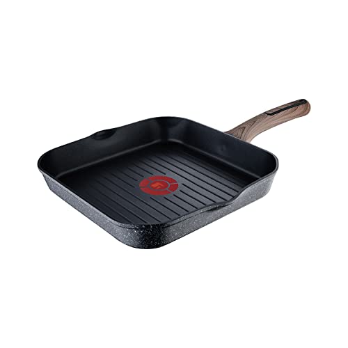 BERGNER Aluminium Ultimate Forged Non-Stick Grillpan 28Cm, Heatdot Technology Base, Food Safe, Grey