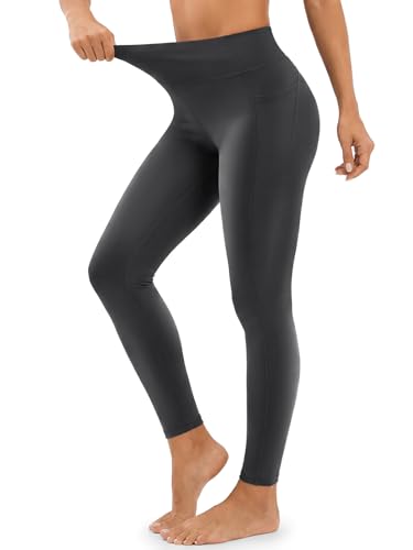 SOLUNSO - SOLUNSO Compression Leggings with Pocket for Women - High Waist Tummy Control Workout Running Yoga Pants Sculpting Gym Fitness Grey L (69% Off Amazon Deal)