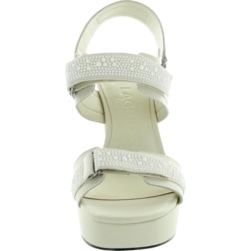 Karl Lagerfeld Paris Women's Alessia Pearl Slingback Platform Sandal Ankle Boot3