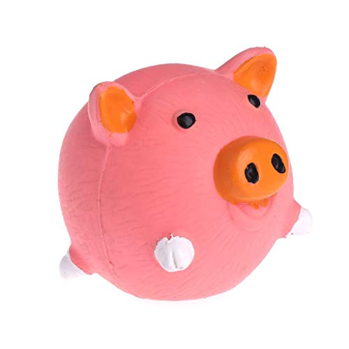 Genérico Juguetes para Mascotas, Gatos Perros Pelotas Cerdo Vaca Pollo Squeaker Látex Mask Mordido Dientes Limpieza Calidad PremiumHermosa e Inteligente