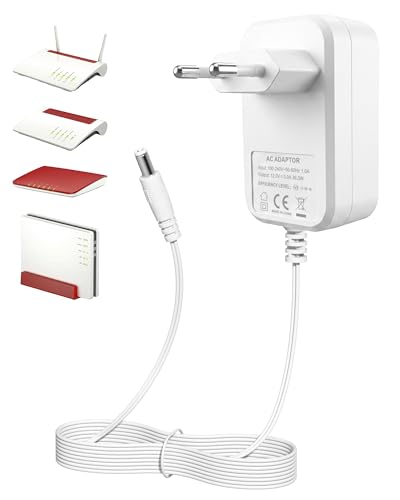 12V 3A Netzteil Ladegerät Kompatibel für AVM Fritz!Box 7690 7590 7560 7540 7530 7510 7490 7430 7390 6690 6490 5590 5530...WLAN Router und Telekom Speedport Smart Steckernetzteil-weiß
