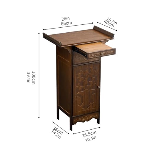 Ołtarz bambusowy buddyjski z cokołem i szufladą i podwójnymi drzwiami, idealny do domu lub ołtarza, 65 x 30 x 100 cm czary i medytacja.
