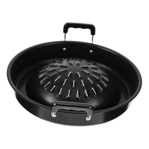 Zerodeko Portable Korean BBQ Grill Pan Multi-Function Barbecue Tray for Camping Outdoor Cooking Non-Stick Meat Grilling Plate Double Handles for Steaks and Vegetables