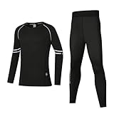 Blaward Boys' Girls' Long Sleeve Compression Pant and Shirt Set, Youth Kids Base Layer Sport Athletic Tops Leggings Underwear