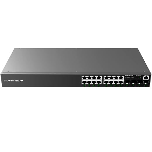 Grandstream GWN7802P Enterprise Layer 2+ Managed Network Switch | 16 Gigabit Ethernet Ports, 4 Gigabit SFP Ports, 16 PoE Ports