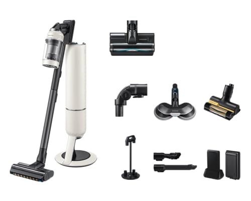 Samsung VS80F28EGS/WD Bespoke AI Jet Akku+ Wet&Clean, Akku-Handstaubsauger mit Wischer, Inkl. Zubehör, 280 W, 2 Akkus, All-In-One-Station, Spray Spinning Sweeper, Jet Dual+ Bürste, Santorini Beige
