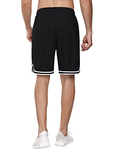 Litherday Shorts Herren Sportshorts Kurz Hosen Streifen Jogginghose Sommer Traininghose mit Taschen Elastischer Bund und Atmungsaktive Shorts zum Fitness, Running, Gym, Basketball – Bild 4