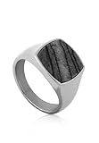opus marbre rose  Akitsune Opus Ring  Bague Design Femmes Hommes Acier Inoxydable Grand Sceau Minimaliste - Argent - Marbre - US 7