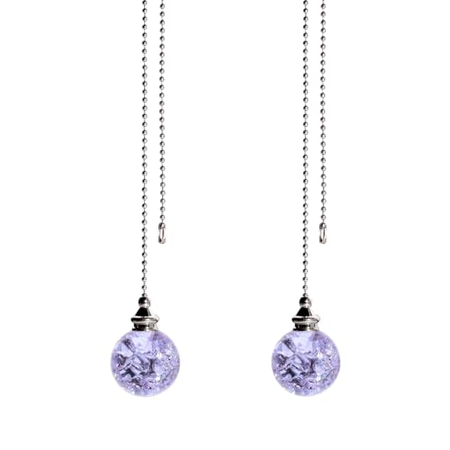 Image of 2 Pcs Decorative Fan Strings Ceiling Fan Extension Pulls Light Fixture Pull Chains Light Pull Chain Extenders Ceiling Fan Pull Chain Pendants Connectors Ornaments with Ball Purple
