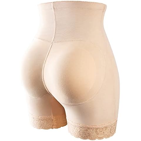 KIWI RATA Womens Seamless Butt Lifter Padded Lace Panties Enhancer Underwear Cover
