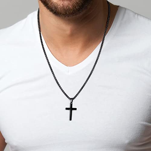 Paerapak Son In Law Gifts Son In Law Cross Necklaces, Black Cross Necklace Son In Law Christmas Gifts Birthday Mothers Day Fathers Day Son In Law Gifts Jewelry Gifts For Son In Law From Mother In Law #TOP3