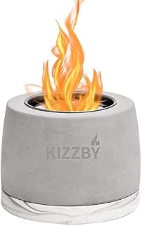 Letaowl table fire pit-Concrete Table Top Fire Pit - Portable Fire Place, Tabletop fireplace bowl pit, mini personal fireplace for indoor and outdoor use.Stylish Extinguisher Included