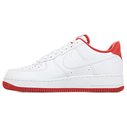 Nike Herren Air Force 1 07 1 Basketballschuh, White Univ Red, 47.5 EU