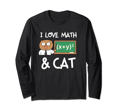 Funny Math Cat Lover Meows And Equations Manga Larga