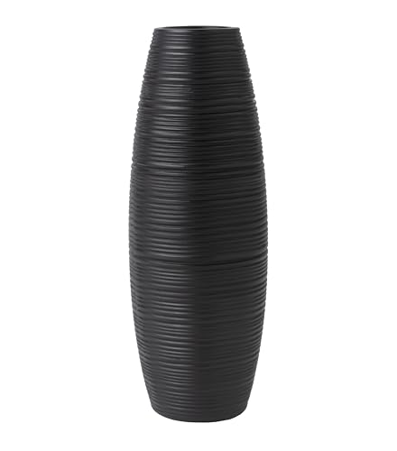 Image of Leewadee - Black Floor Vase for Pampas Grass, Large Flower Vase for Home Decor, 13 inches, Resin