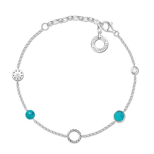 Thomas Sabo kvinnor silver berlock armband e Silver, colore: Turkos, cod. X0271-646-7-L19v