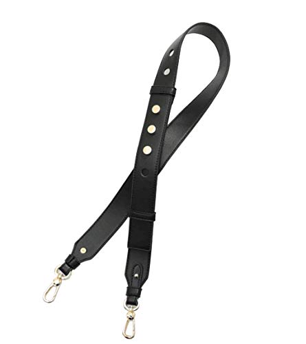 Reason Charm Cross Body Strap Shoulder Strap Adjustable Replacement Strap PU Leather Strap for Handbags Strap Purse Bag Strap (Black)