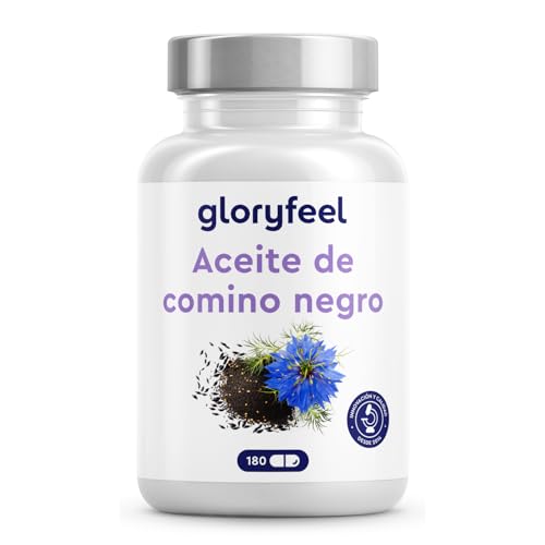 Aceite de Comino Negro 1000 mg - 180 Cápsulas (3 meses) - Nigella Sativa original, natural y prensada al frío - 80% Ácidos grasos esenciales + Vitamina E - Black seed oil - Probado en laboratorio