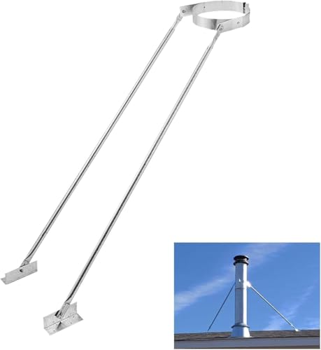 Stainless Steel Extended Roof Chimney Support Kit, 6-14