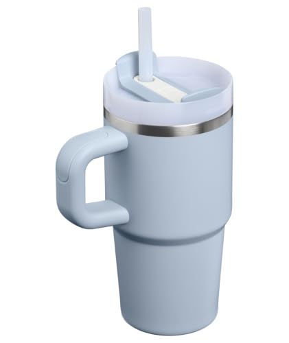 Image of STANLEY Quencher H2.0 Tumbler with Handle and Straw 20 oz | Flowstate 3-Position Lid | Cup Holder Compatible for Travel | Insulated Stainless Steel Cup | BPA-Free | Blue Dream Stone