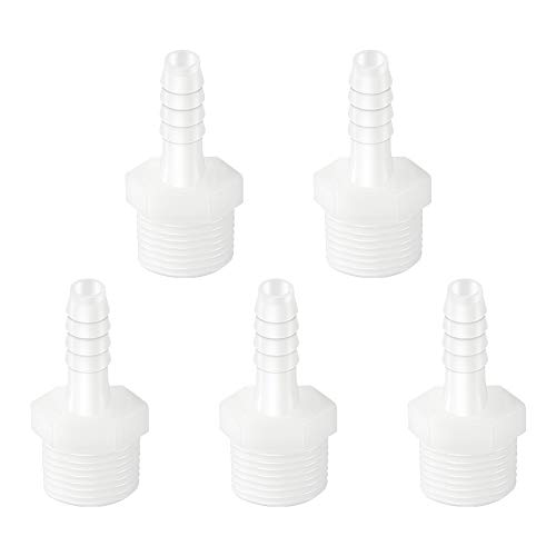 5 Raccordi A Gomito 90° Per Tubo 5/16" - Quickun, Giunti Spinati In Plastica 2 Vie Uguali