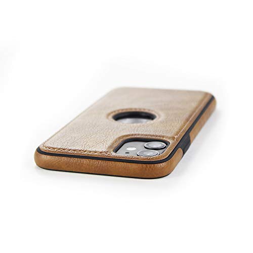 Retro Leather Case for iPhone 11 Anti-Knock Back Cover Soft TPU Business Shell Phone Case (Brown, for iPhone 11)