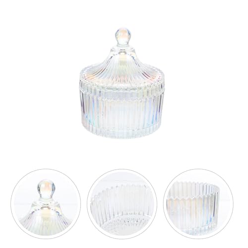Vaso de vidrio para manicura con tapa pequeño colorido miniatura 7