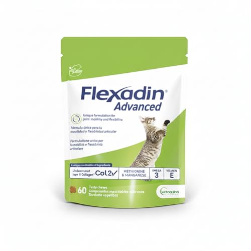 Flexadin Advanced | Mangime Complementare Per Gatti Di Tutte Le Taglie | Supporto E Prevenzione Per Articolazioni | 60 Tavolette Appetibili Masticabil