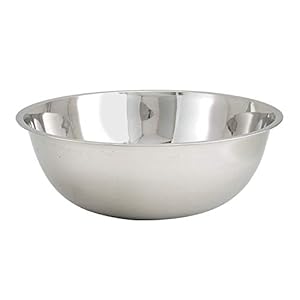 Tiger Chef Heavy Duty Mixing Bowl 20 Quart All-purpose Mixing Bowls for Home and Commercial Use – Best Prep Bowls for cake mixtures, dough’s, salads, pastas, dressings Stainless Steel – 4 Pack