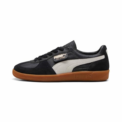 Puma Męski Skórzane Trampki Palermo, Black/Gum, 43 EU