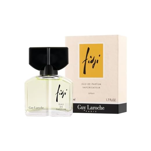 Guy Laroche Fidji Eau de Parfum, Perfume para Mujer, Fragancia Flora, Limpia y Refrescante, Con Jacinto, Clavel y Pachuli, 50ml