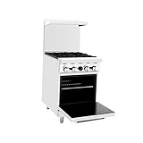 CookRite Commercial Natural Gas Range 24" 4 Burner Hotplates With Standard Oven - 124,000 BTU