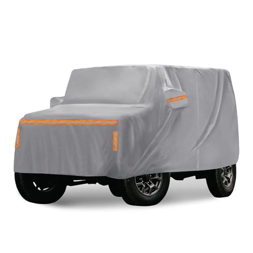 ACROPIX 1 Set Car Cover for Suzuki Jimny JB64W Jimny Sierra JB74W Outdoor Waterproof Sun Rain Dust Wind Snow Protection with Driver Door Zipper 1