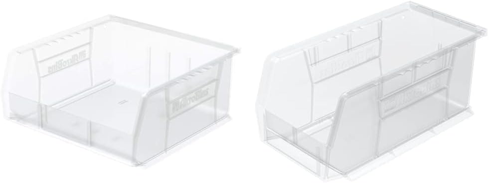 Plastic Hanging Stackable Storage Bins, Clear (30235 + 30230)