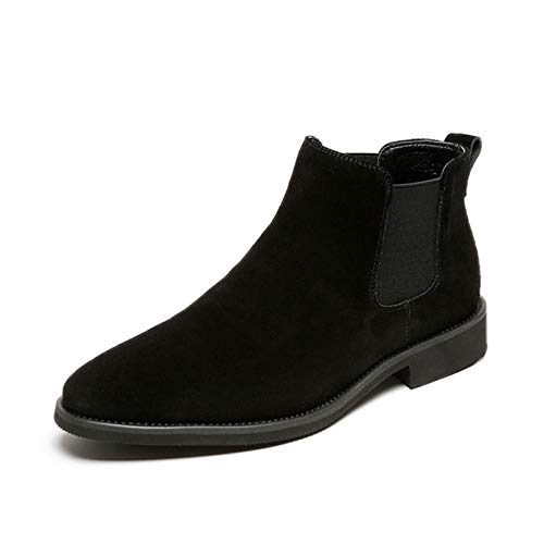 Stivaletti Chelsea per Uomo Stivali in Pelle Scamosciata Elastici Leggeri in Pelle Scamosciata Fondo Morbido Antiscivolo Stivaletti da Ufficio semplici ed Eleganti