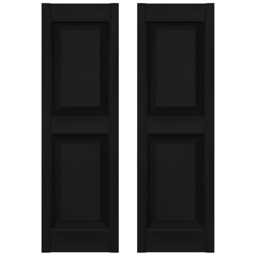 Builders Edge BEP2140049002 14.5 Inch W X 49 Inch H, Custom Two Equal Panels, Raised Panel Shutters cover
