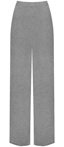 WearAll Ladies Palazzo Wide Leg Flared Elasticated Stretch Plus Size Plain Trousers Grey 16-18