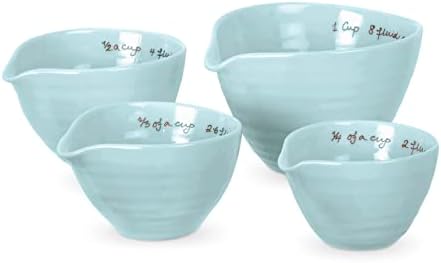 Portmeirion Sophie Conran Celadon Measuring Cups | Set of 4 Measuring Cups for Kitchen and Baking in Assorted Sizes | Made from Fine Porcelain | Dishwasher Safe
