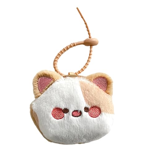Headphone Storage Bag for Girls Plush Cats Change Purse Bag Charm Cartoon Animal Storage Box Lovely Coin Purse