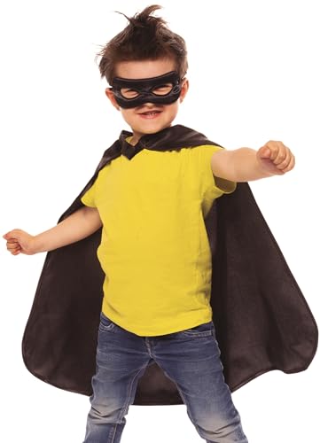 RUBIE'S Cape et masque super héros noir pour enfant - 5-8 ans