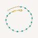 MEVECCO Gold Round Turquoise Beaded Bracelets,14K Gold Plated Handmade Cute Dainty Bracelet for Women