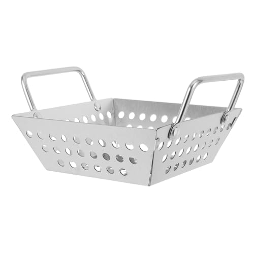 Cesta de acero inoxidable para parrilla de verduras para asar al aire libre, resistente al desgaste, cesta de parrilla para suministros de barbacoa