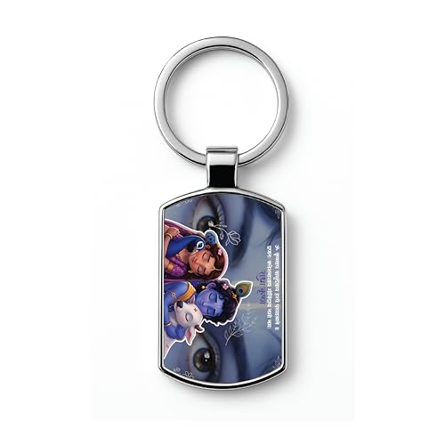Image of Stylish Metal Keychains with Permanent Glossy Print - Inspirational Quotes & Spiritual Designs - Perfect Key chains for loved ones, Personal Use, Gifts & Return Gifts