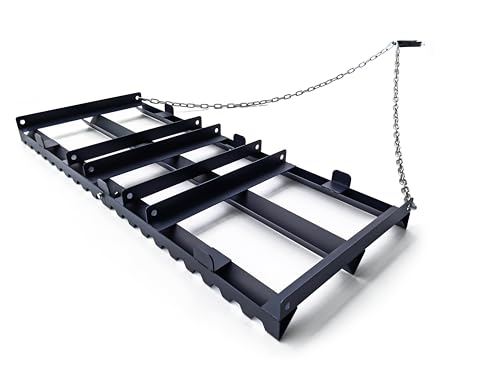 Plorvia 4FT Drag Harrow Driveway Grader Heavy Duty Tow Behind Landscape Rake for for ATV UTV Tractor Specially Designed for Smooth and Even Leveling Lawn Leveling Rake Land Leveling