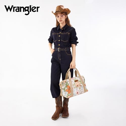 Wrangler Duffel Bag for Women Large Travel Weekender Bag Designer Floral Print Carry On Bags by Montana West - Used condition - Image 4
