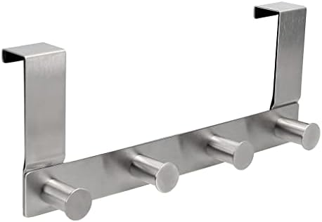 4x Türgarderobe Edelstahl - 5 Haken Leiste Für Kleidung & Handtücher (Weiß)